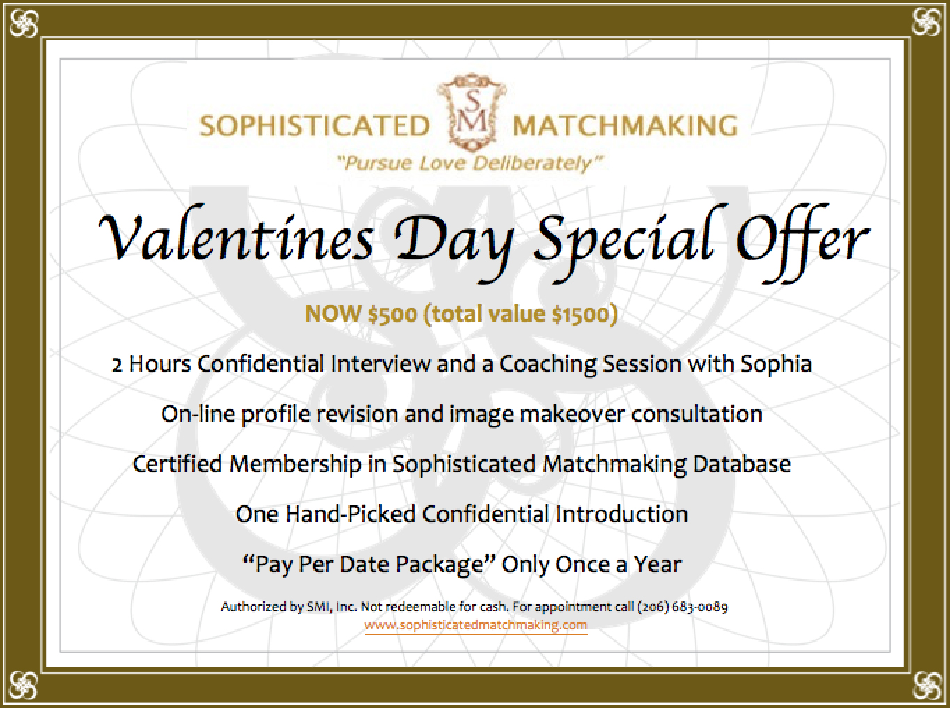 Pay Per Date Matchmaking Package